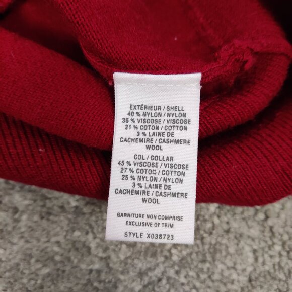 Jacob Women's Turtleneck Sweater Size M Red Viscose Cotton Cashmere Wool Stretch - Picture 3 of 8